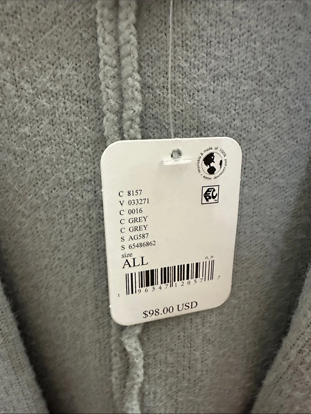 NWT Free People All I Need Cozy Hooded Duster in Grey